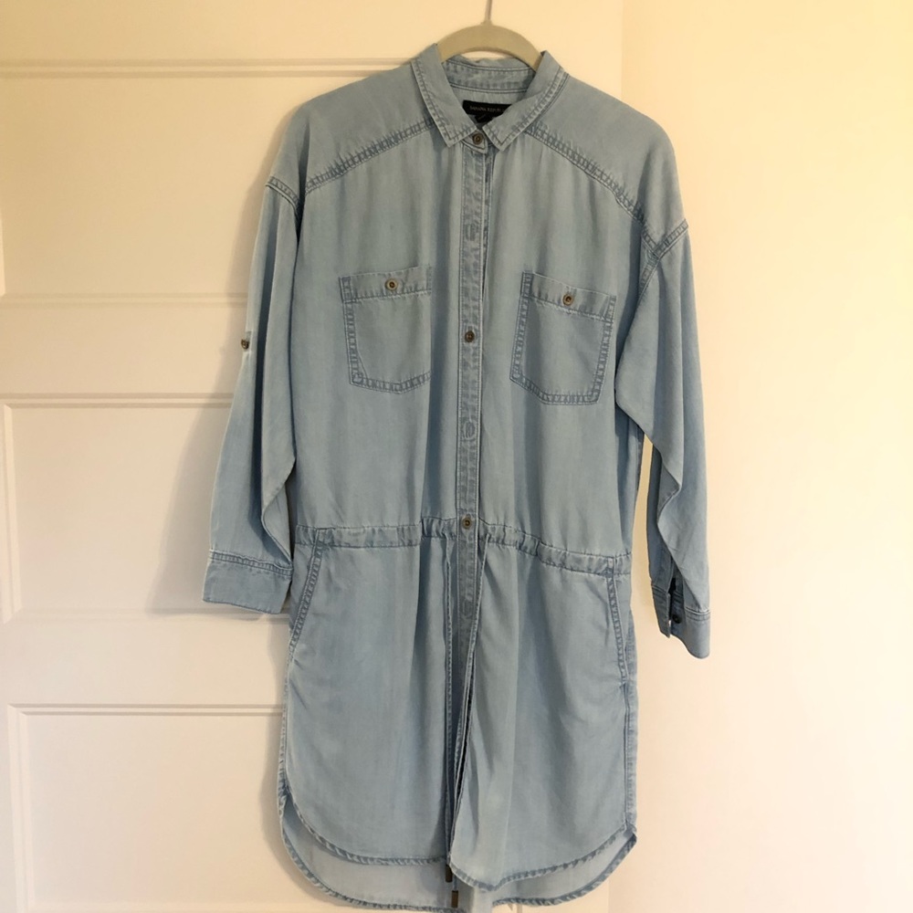Banana Republic Drawstring Chambray Dress